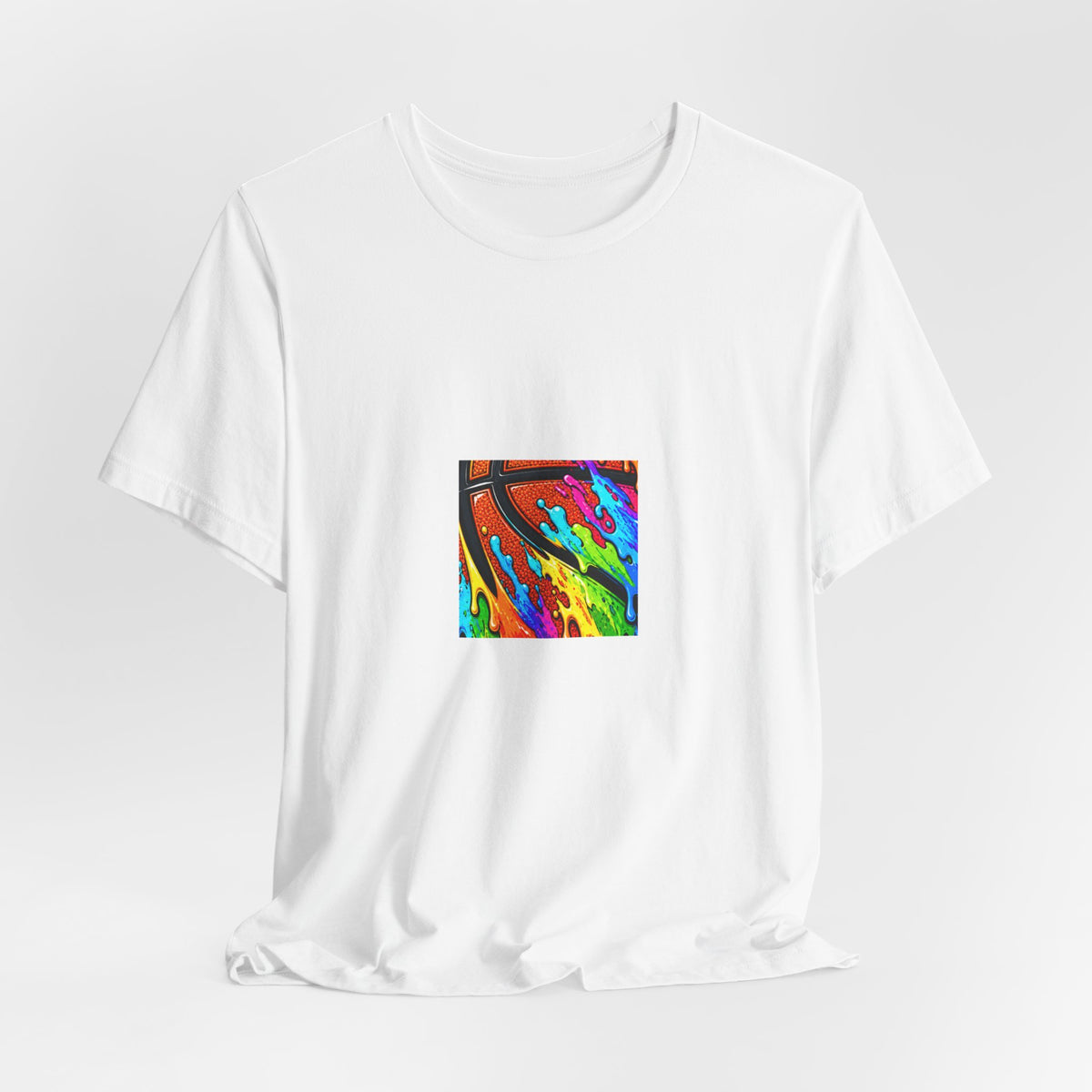 Neon Splash Basketball Tee | Bold Rainbow Drip Basketball Shirt | Basketball Graphic Gift | Street Basketball Tee