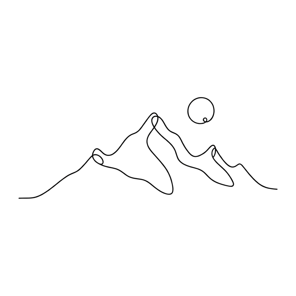 [Digital Download] Wanderlust Mountain Line Art T-Shirt SVG PNG EPS Cricut Silhouette Sublimation Design