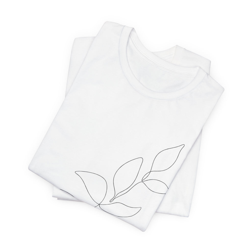 Single Leaf Botanical Line Art T-Shirt | Scandinavian Minimalist Tee | Nature Lover Gift Shirt