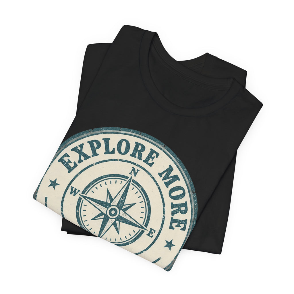 Retro Travel Stamp Badge T-Shirt | Vintage Passport Explorer Tee | Wanderlust Gift Shirt