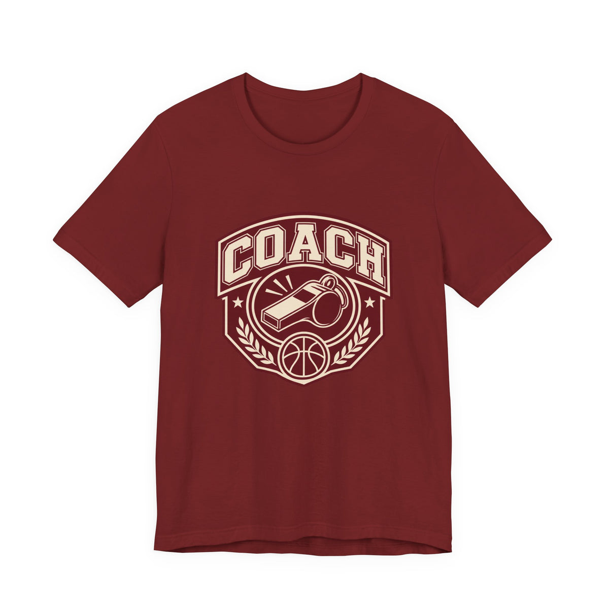 Basketball Coach T-Shirt | Whistle Varsity Badge Tee | Coach Appreciation Gift Shirt