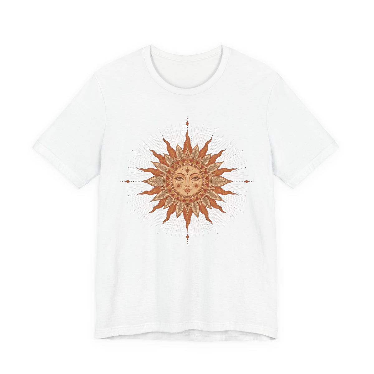 Boho Sun Mandala T-Shirt | Bohemian Sun Rays Linework Tee | Earthy Mandala Gift Shirt
