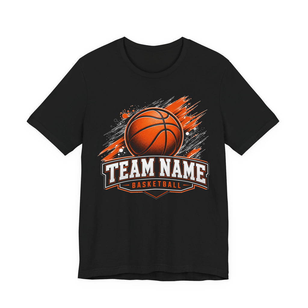 Custom Team Name Basketball Tee | Personalized Grunge Team Logo Shirt | Custom Basketball Team Gift | Bold Streak Team Logo Design