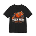 Custom Team Name Basketball Tee | Personalized Grunge Team Logo Shirt | Custom Basketball Team Gift | Bold Streak Team Logo Design
