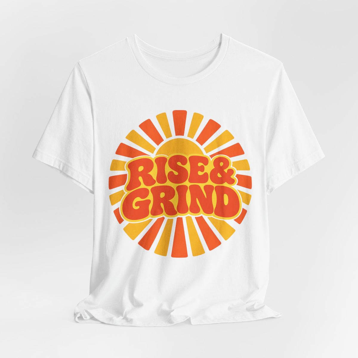 Rise and Grind Retro Sunburst T-Shirt | Gym Motivation Tee | Early Riser Gift Shirt