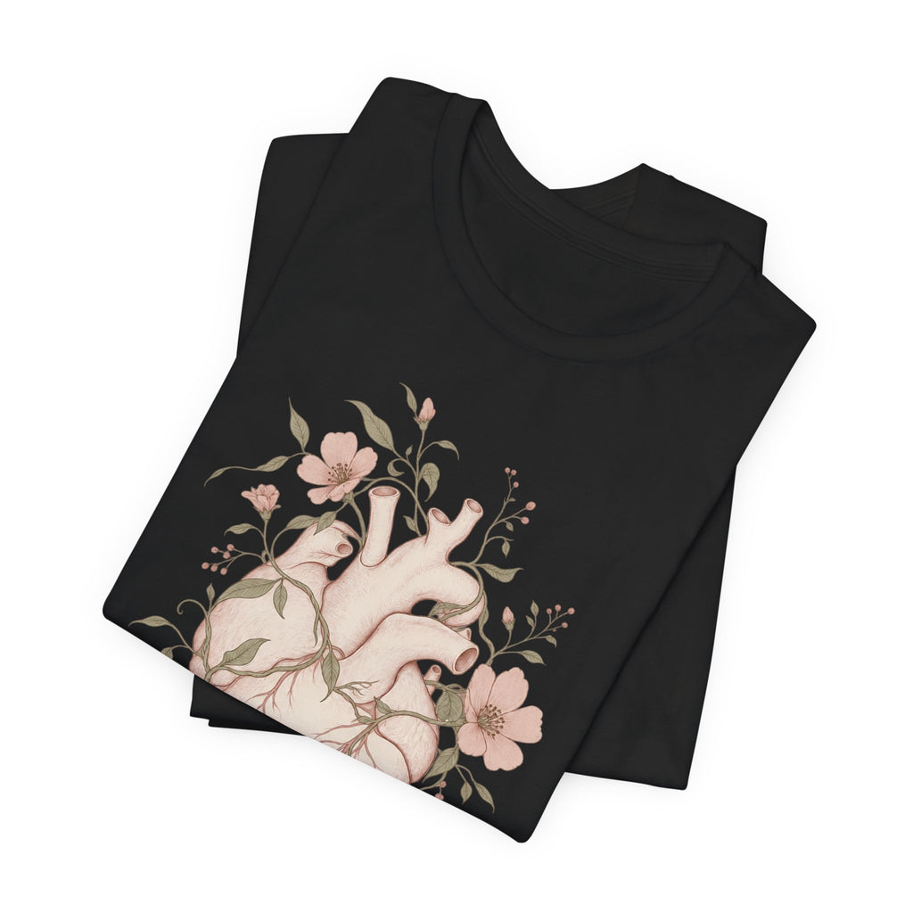 Boho Heart T-Shirt | Delicate Floral Valentine Tee | Soft Romantic Gift Shirt