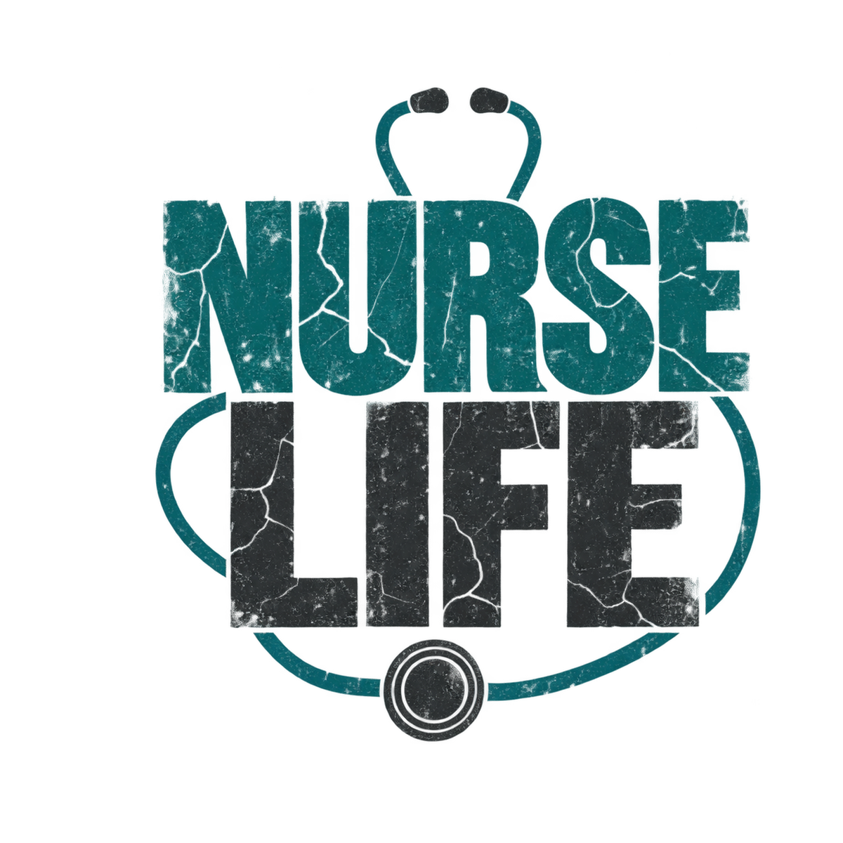 [Digital Download] Nurse Life Distressed T-Shirt SVG PNG EPS Cricut Silhouette Sublimation Design