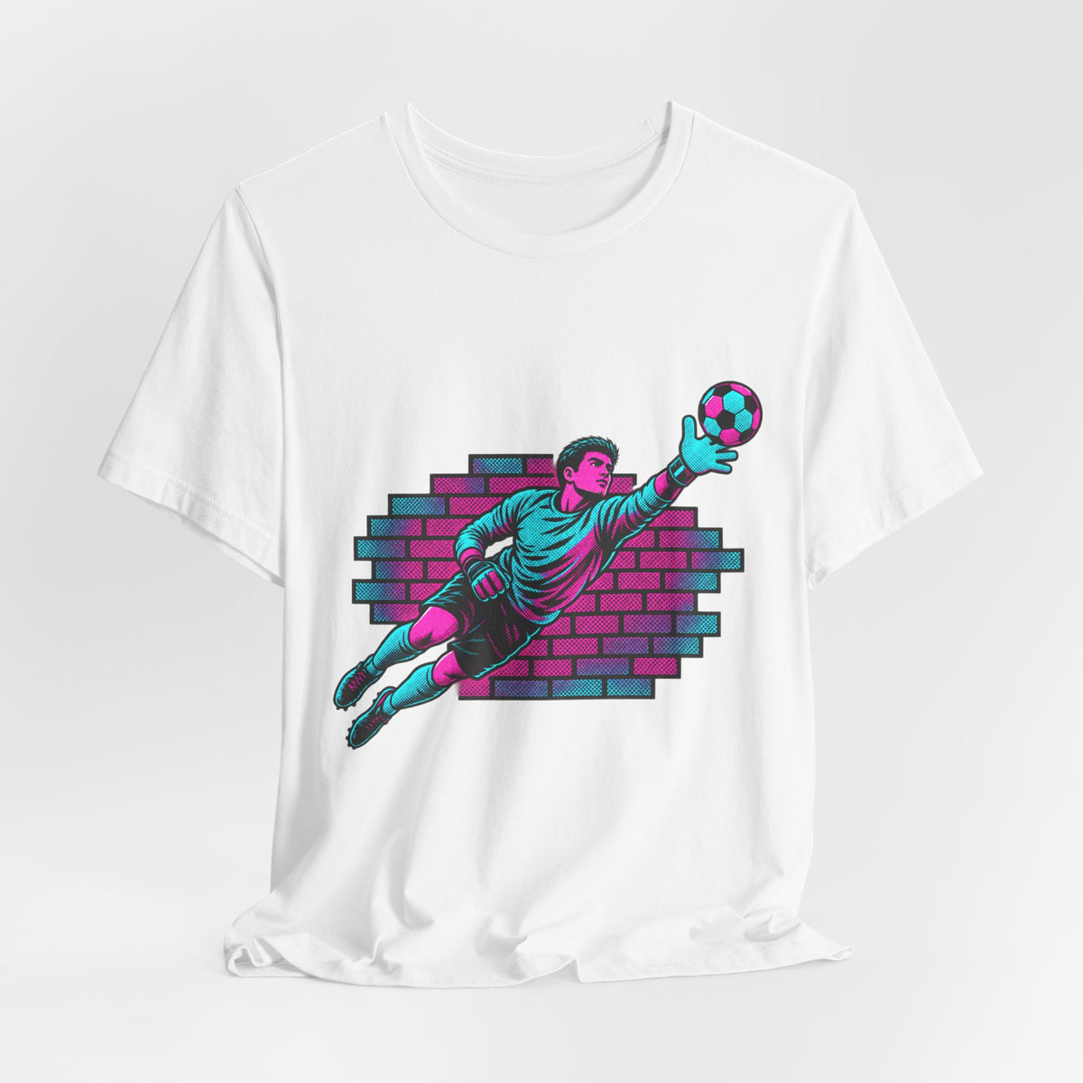 Brick Wall Goalkeeper Neon Tee | Bold Soccer Gloves Shirt | Soccer Goalkeeper Gift | Street Soccer Design