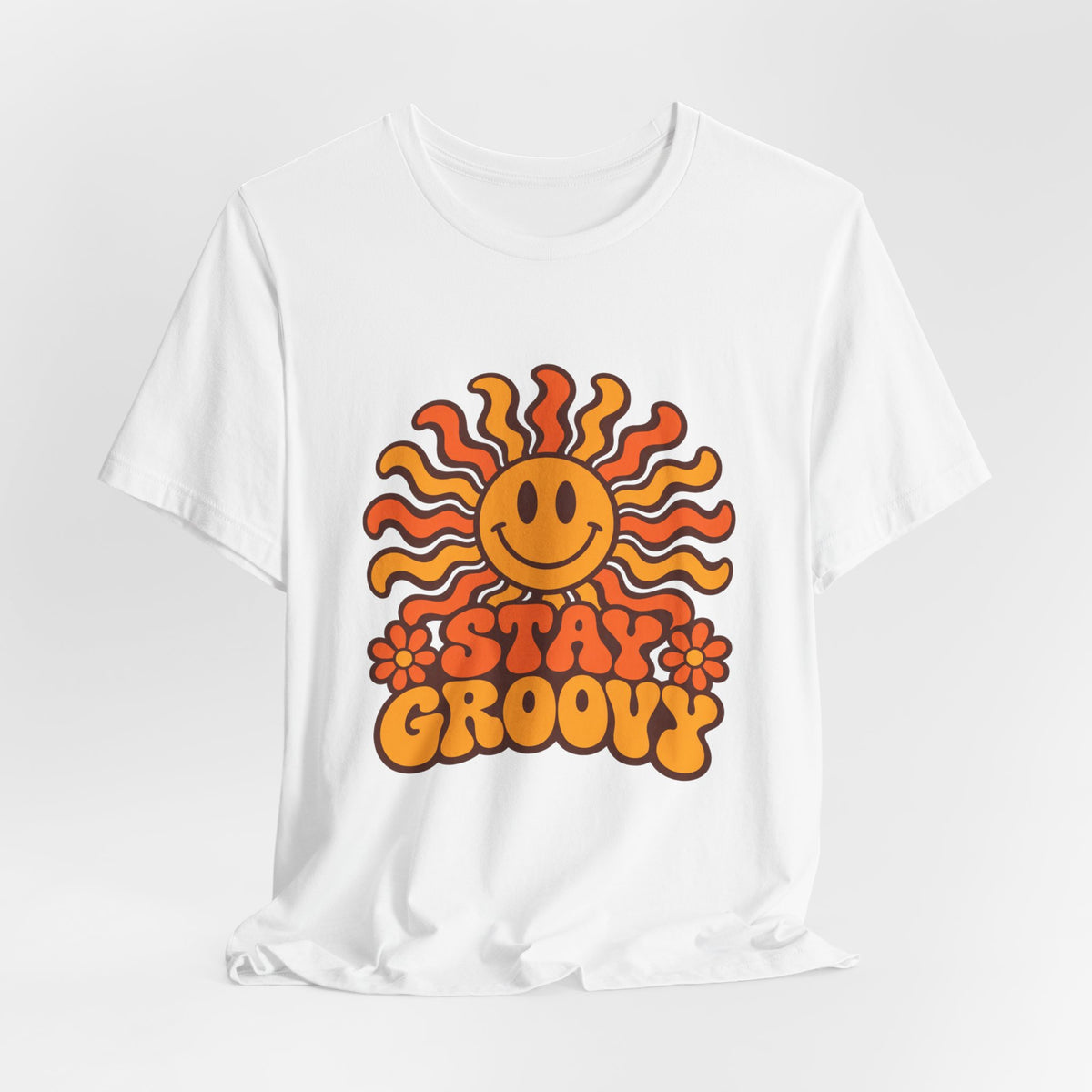 Groovy Smiley Sun 70s T-Shirt | Retro Psychedelic Tee | Stay Groovy Gift Shirt
