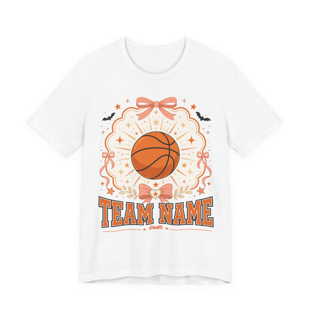 Custom Team Name Basketball Tee | Personalized Pastel Team Logo Shirt | Cute Custom Basketball Team Gift | Halloween Team Logo Design