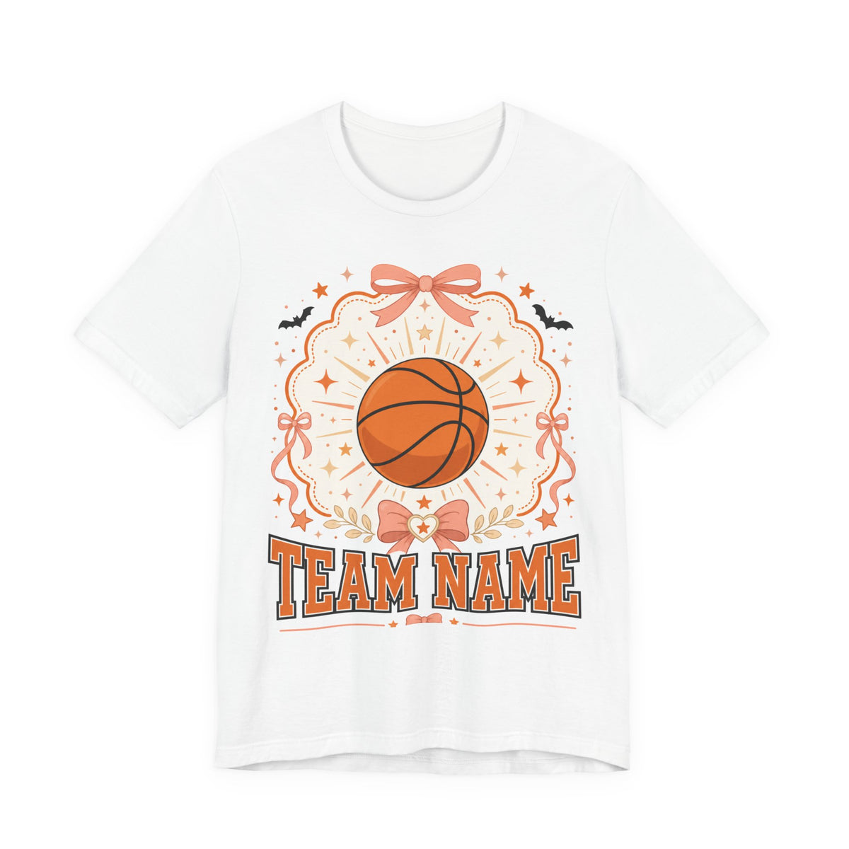 Custom Team Name Basketball Tee | Personalized Pastel Team Logo Shirt | Cute Custom Basketball Team Gift | Halloween Team Logo Design
