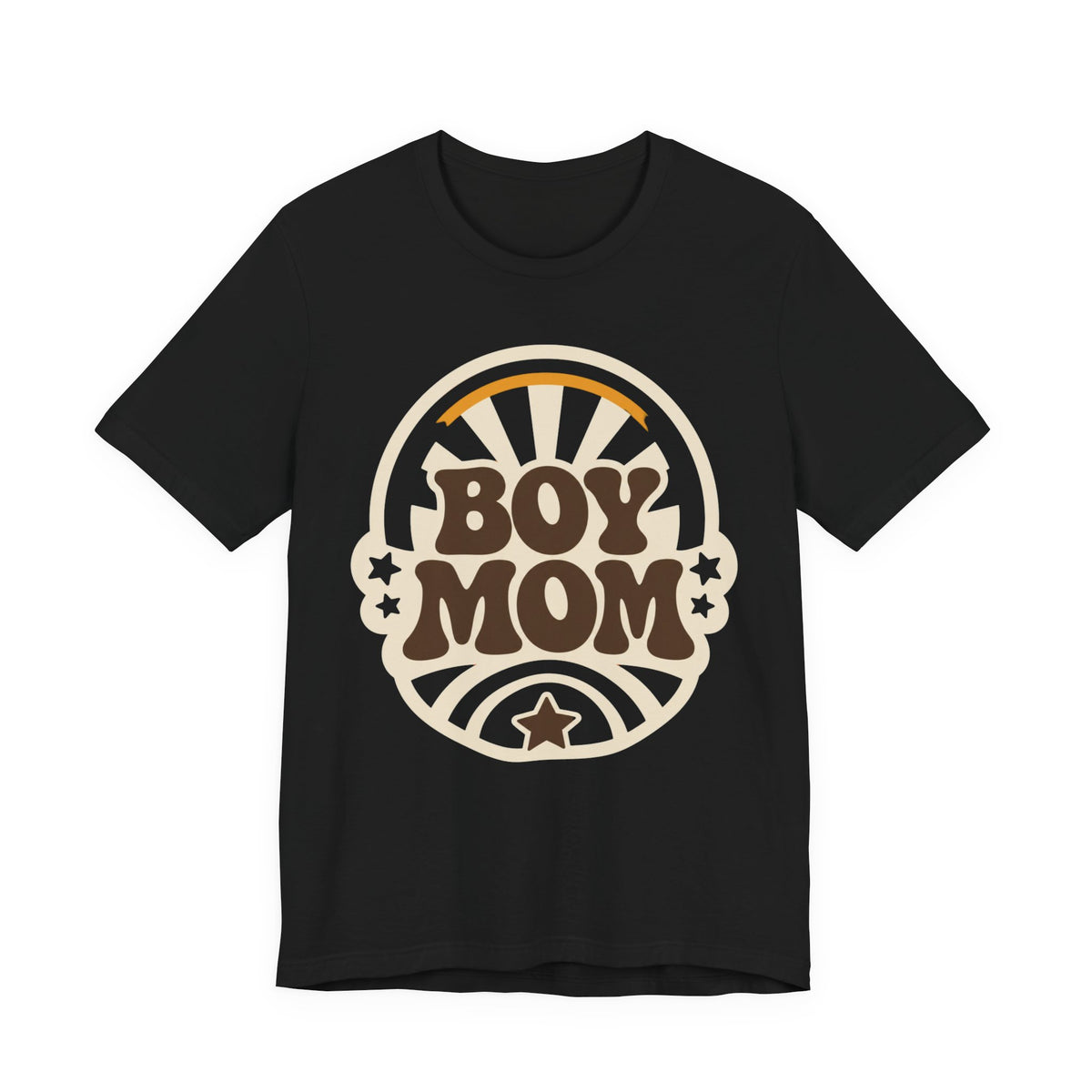 Boy Mom Sunburst Retro Badge T-Shirt | Boy Mama Shirt | Mom Life Tee | Mother's Day Gift | Retro Mom Shirt