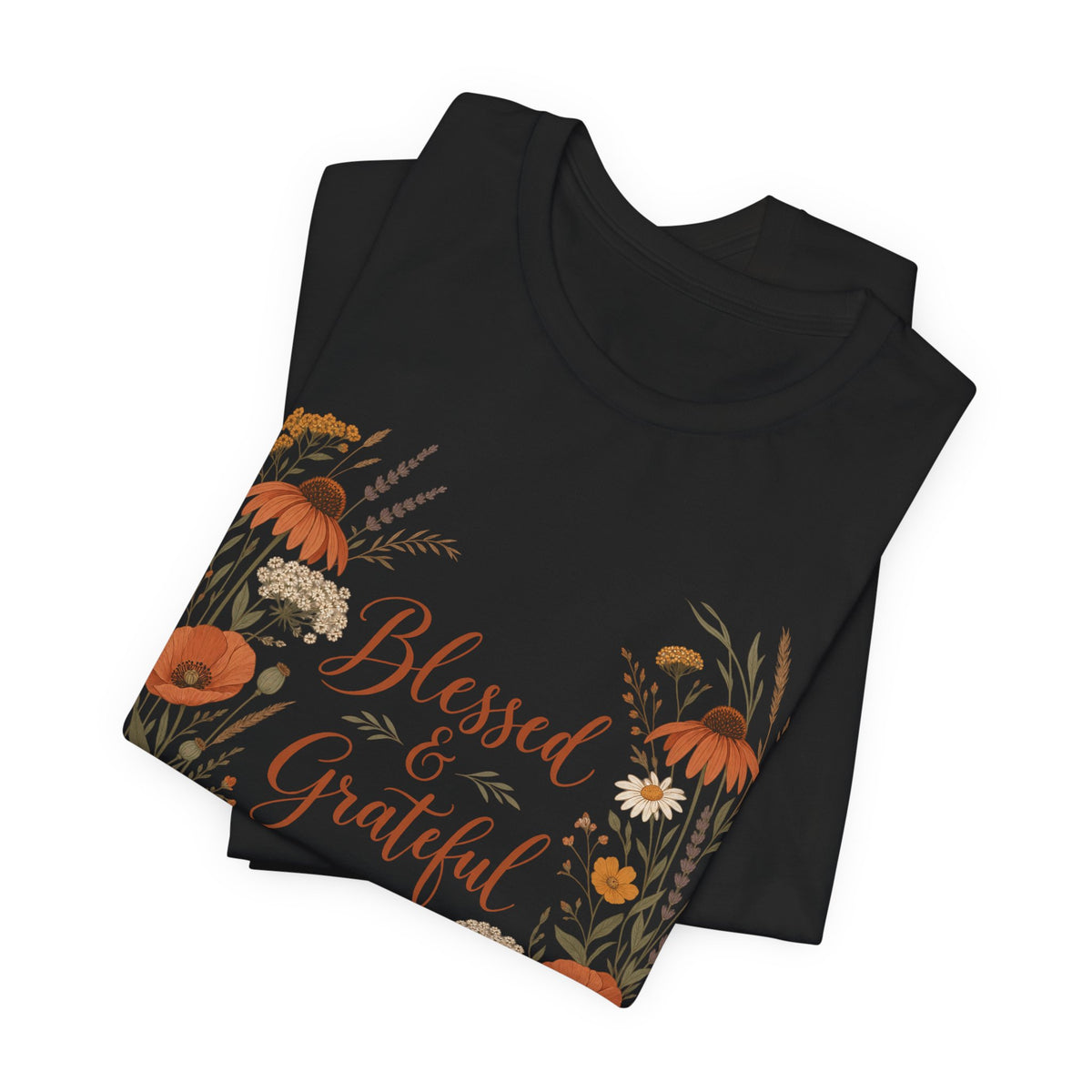 Blessed and Grateful Boho Floral T-Shirt | Faith Gratitude Tee | Christian Gift Shirt