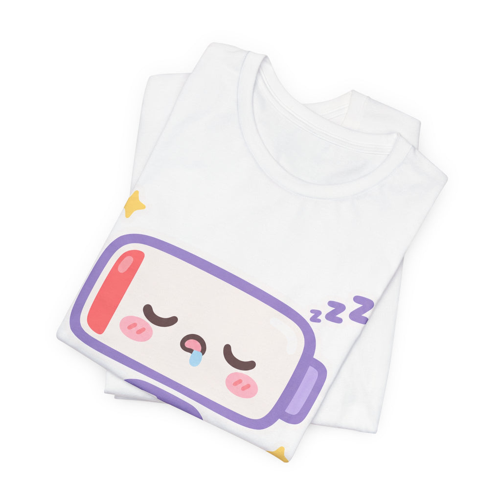 Introvert Social Battery Low Kawaii T-Shirt | Cute Battery Icon Tee | Funny Introvert Gift Shirt
