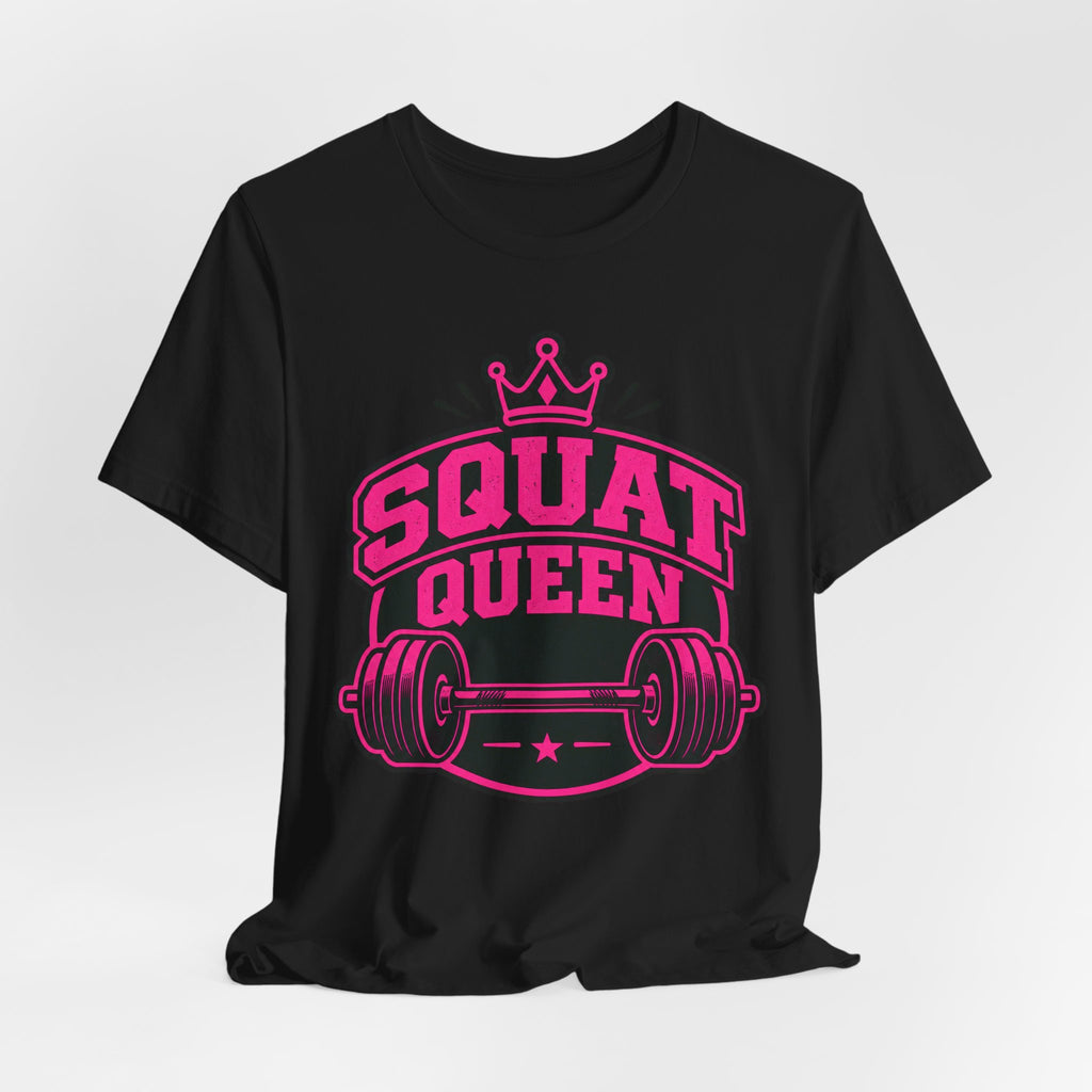 Squat Queen Retro Badge T-Shirt | Gym Girl Weightlifting Tee | Fitness Queen Gift Shirt
