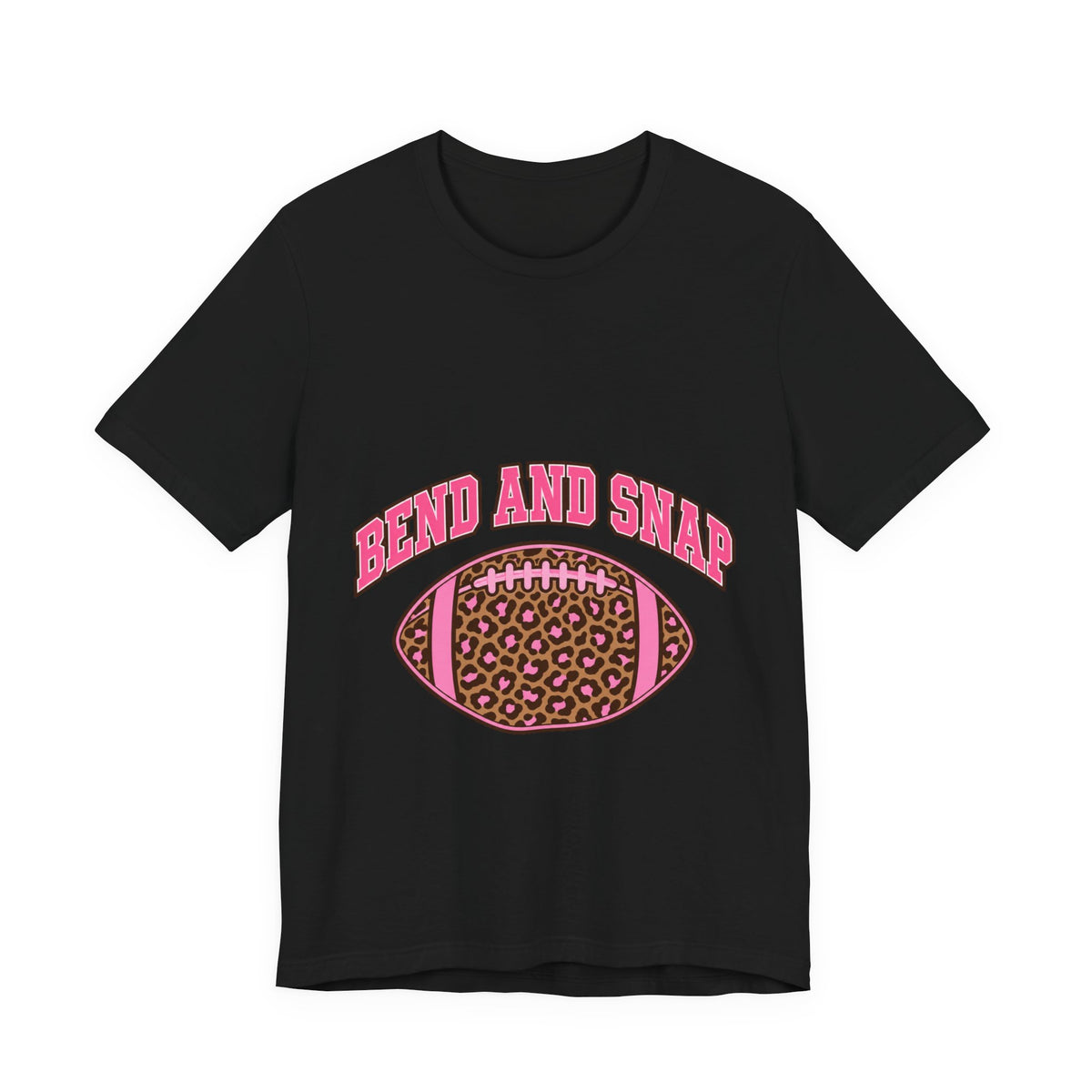 Bend And Snap Leopard Tee | Leopard Print Varsity Football Shirt | Football Gift Tee | Girly Sports Graphic