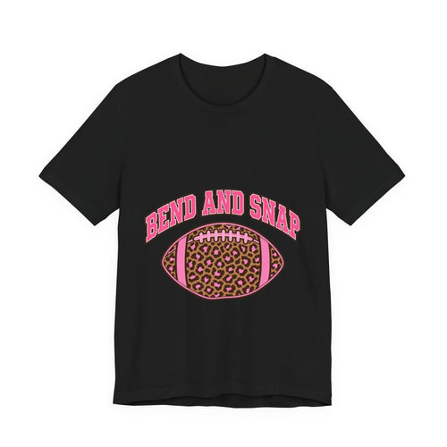 Bend And Snap Leopard Tee | Leopard Print Varsity Football Shirt | Football Gift Tee | Girly Sports Graphic