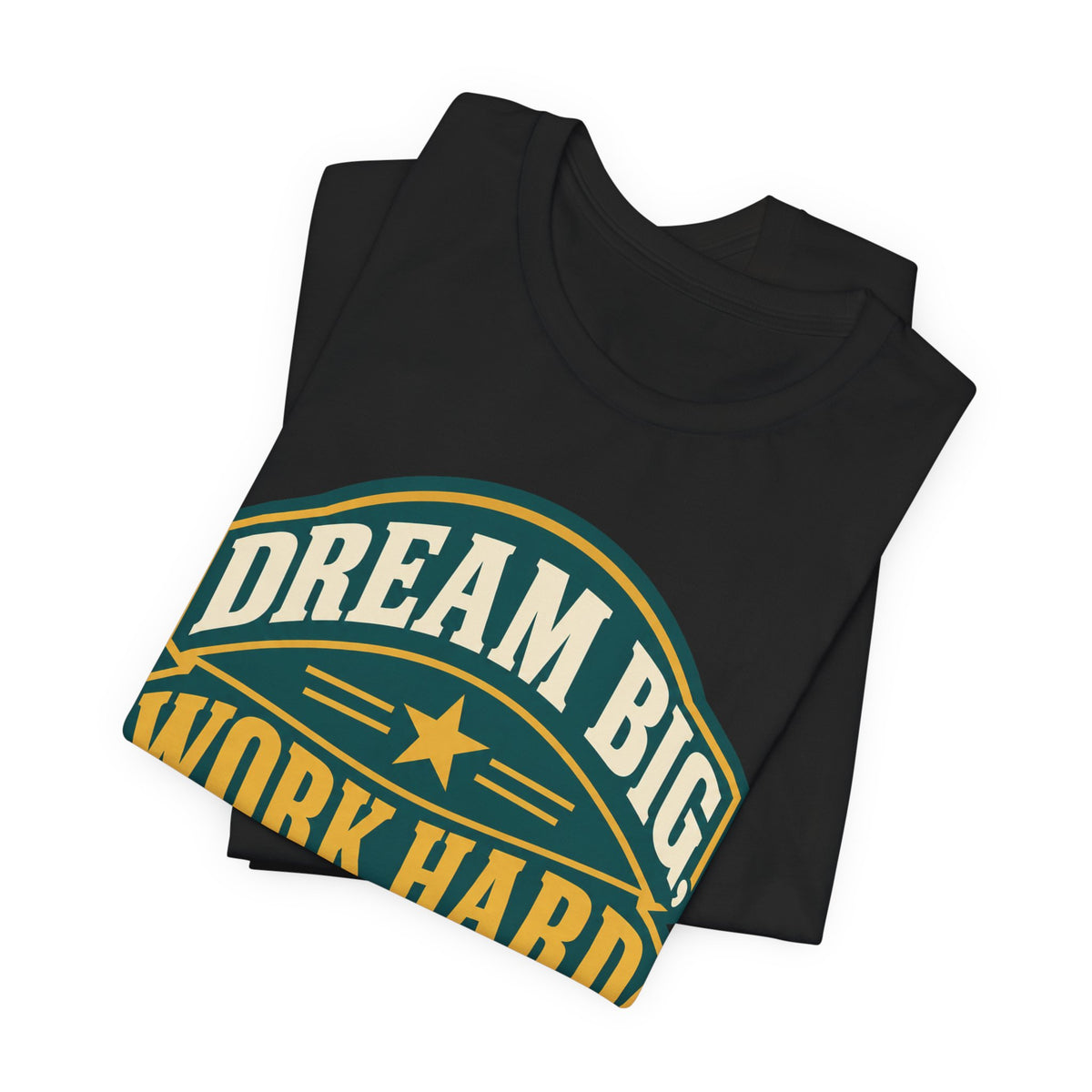 Dream Big Work Hard Retro Badge T-Shirt | Motivational Hustle Tee | Entrepreneur Gift Shirt