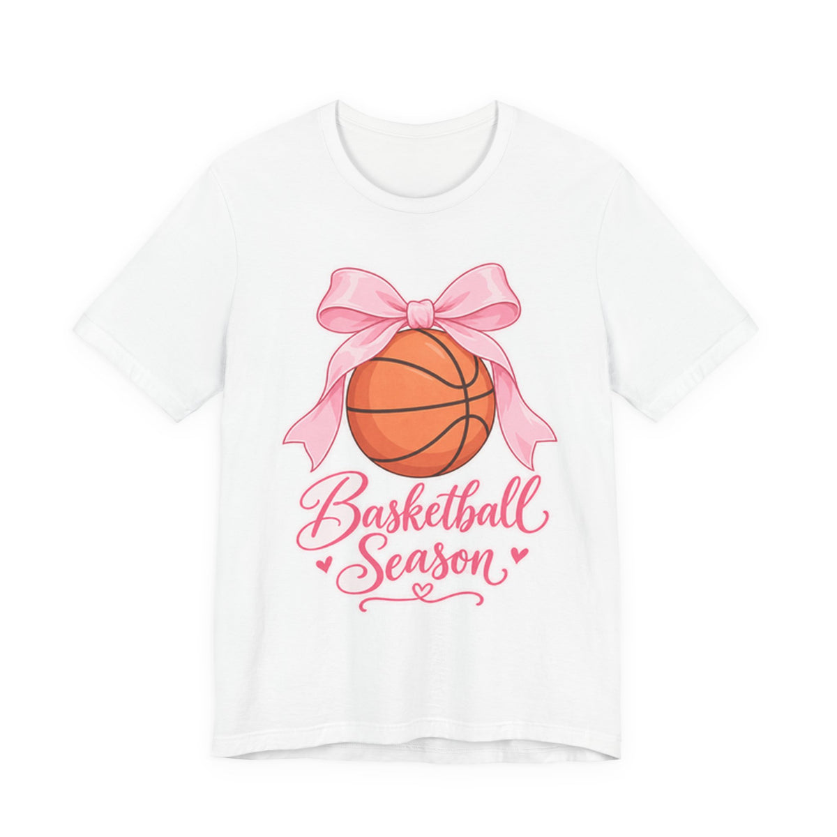 Coquette Bow Basketball T-Shirt | Basketball Season Girly Tee | Cute Basketball Shirt for Girls | Basketball Bow Gift Shirt