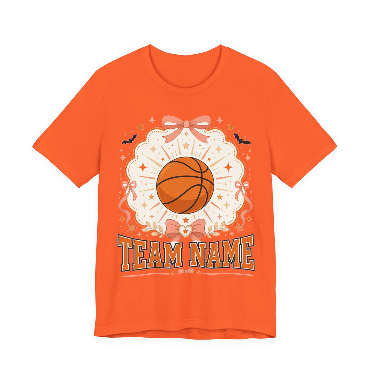 Custom Team Name Basketball Tee | Personalized Pastel Team Logo Shirt | Cute Custom Basketball Team Gift | Halloween Team Logo Design