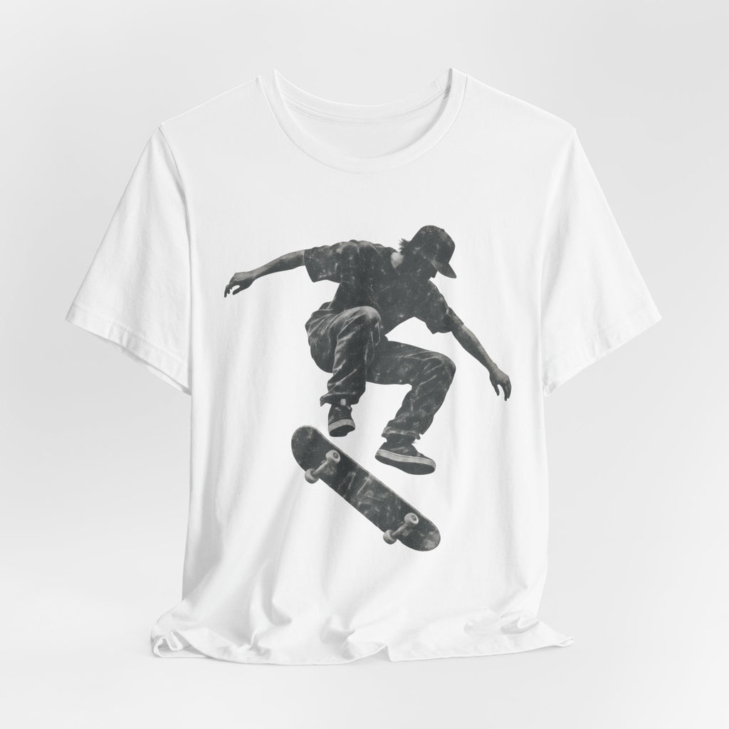 Skate Grunge Silhouette Tee | Skater Trick Design Shirt | Skateboard Streetwear Shirt | Skater Gift Tee