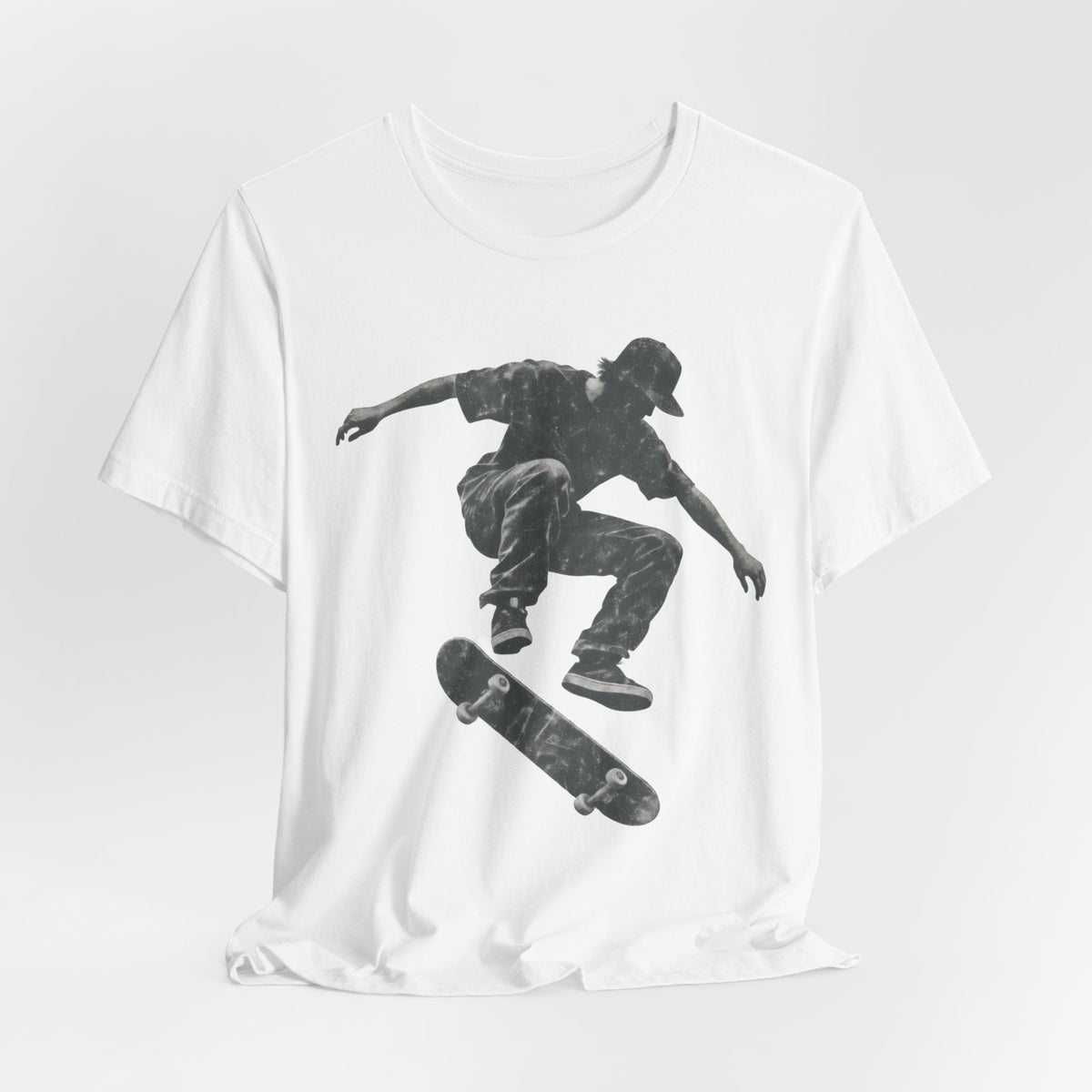 Skate Grunge Silhouette Tee | Skater Trick Design Shirt | Skateboard Streetwear Shirt | Skater Gift Tee