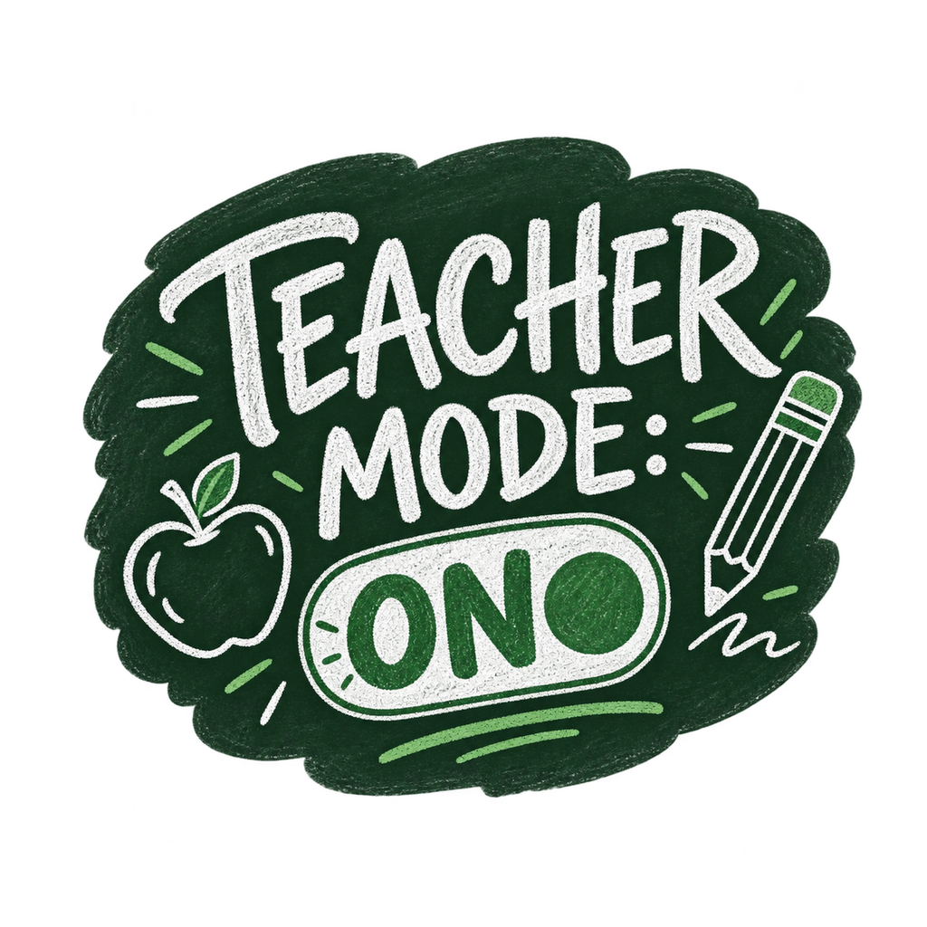 [Digital Download] Teacher Mode Chalkboard T-Shirt SVG PNG EPS Cricut Silhouette Sublimation Design