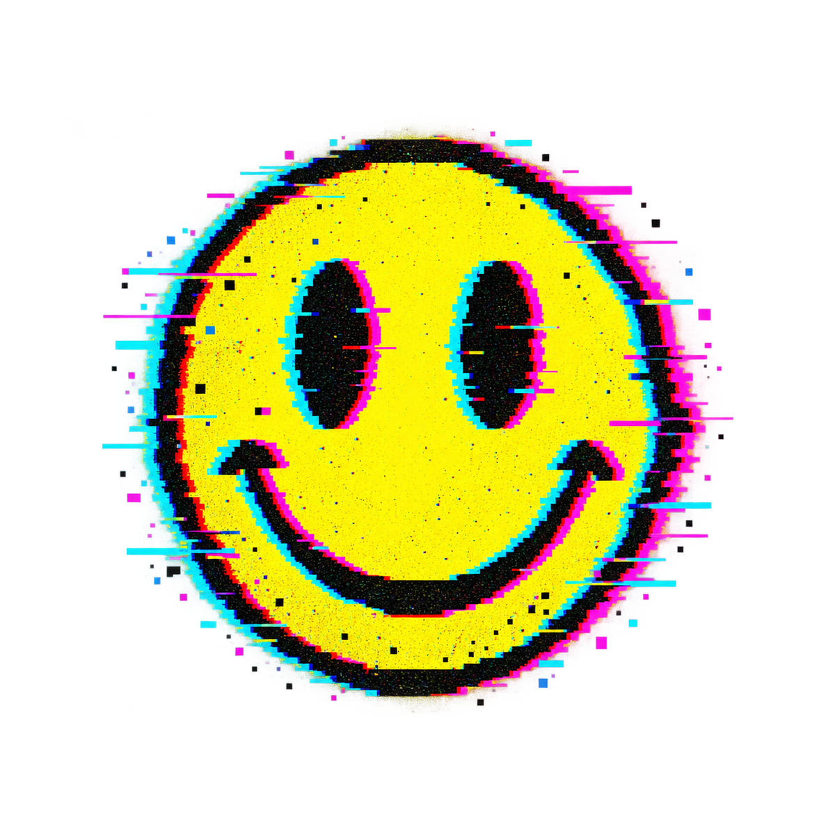 [Digital Download] Y2K Glitch Smiley Tee SVG PNG EPS Cricut Silhouette Sublimation Design