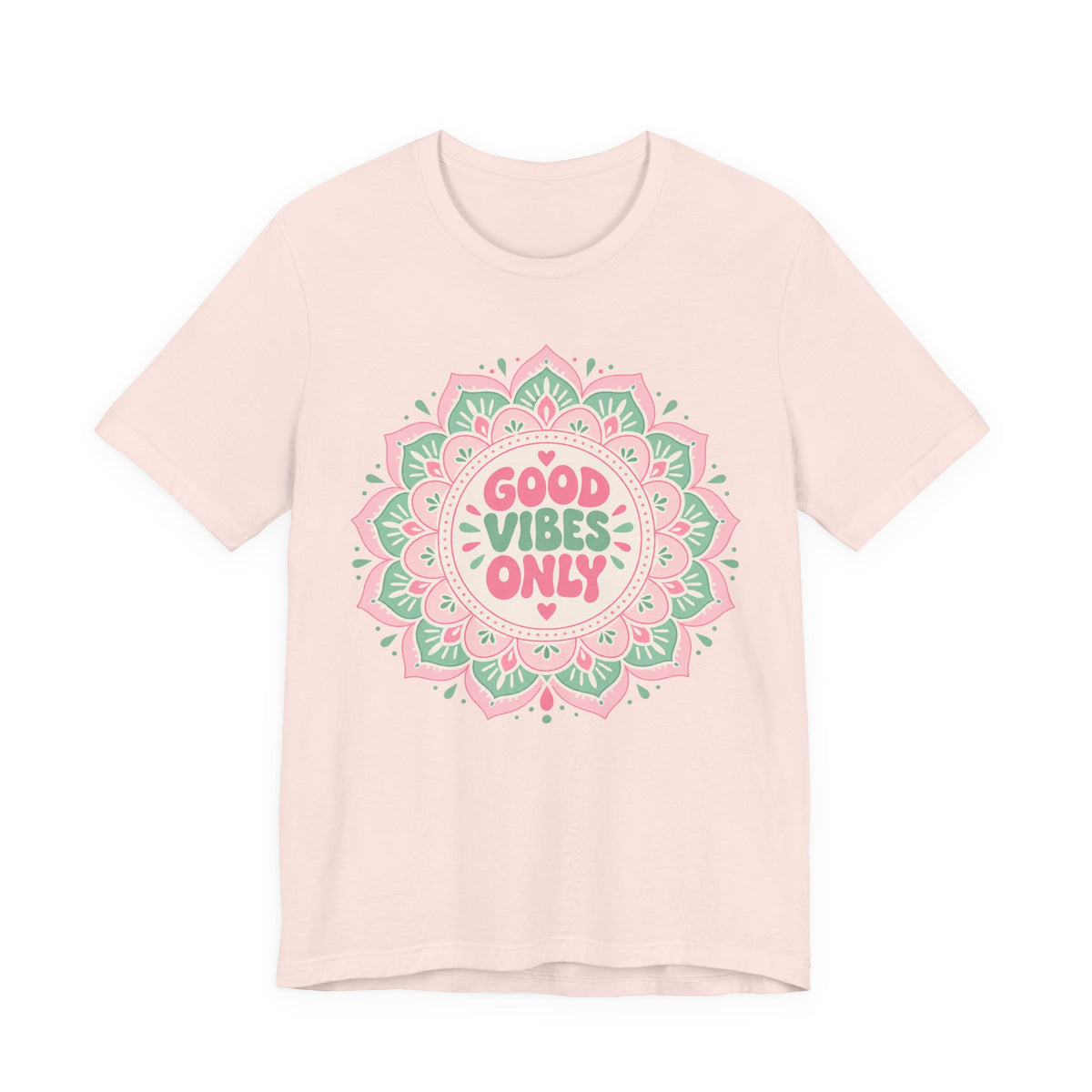 Good Vibes Only Mandala T-Shirt | Kawaii Pastel Mindfulness Tee | Positive Energy Gift Shirt
