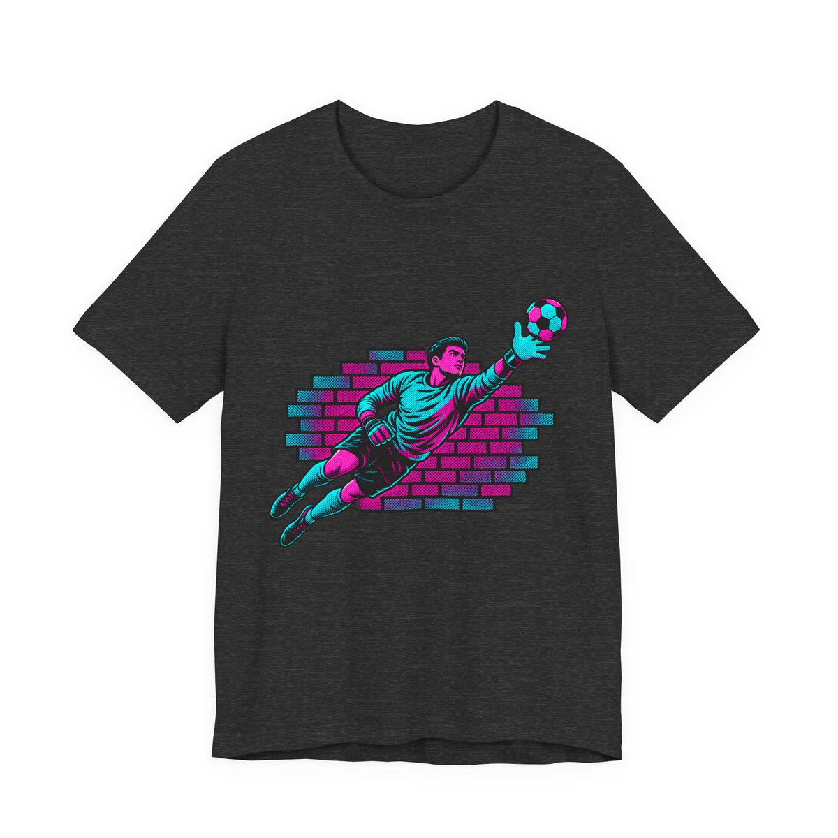 Brick Wall Goalkeeper Neon Tee | Bold Soccer Gloves Shirt | Soccer Goalkeeper Gift | Street Soccer Design