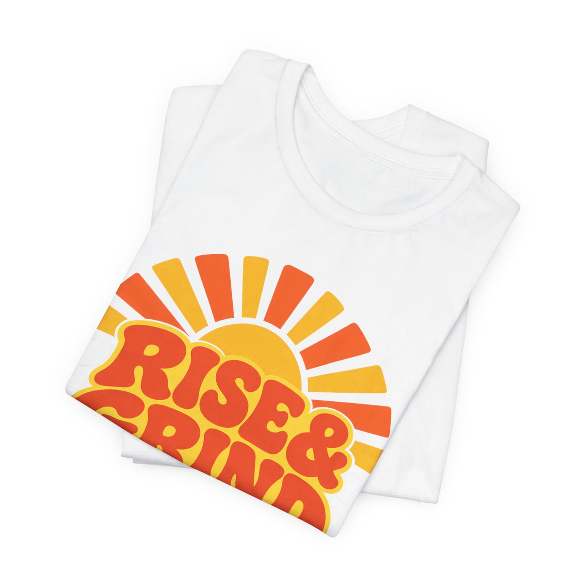 Rise and Grind Retro Sunburst T-Shirt | Gym Motivation Tee | Early Riser Gift Shirt