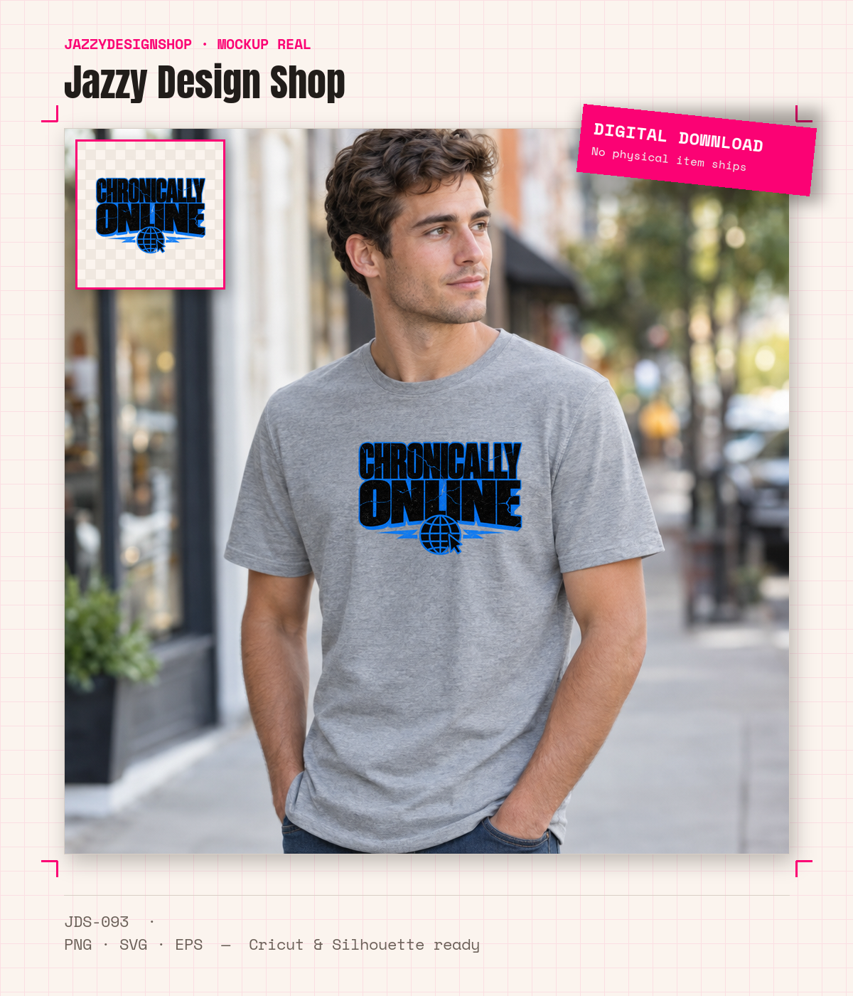 [Digital Download] Chronically Online T-Shirt SVG PNG EPS Cricut Silhouette Sublimation Design