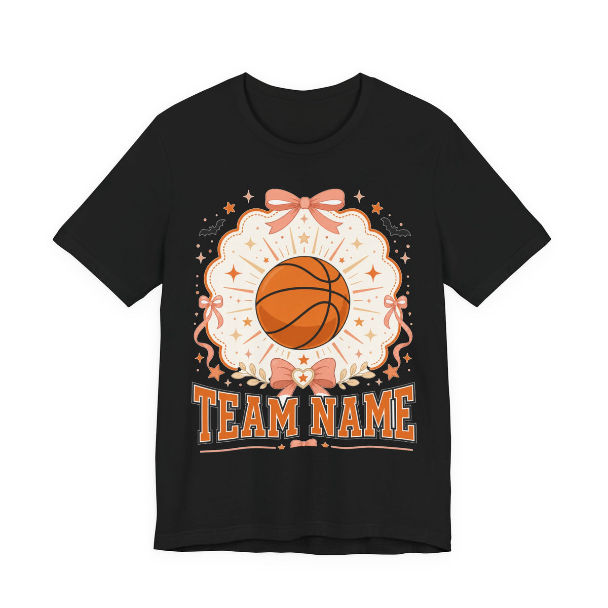 Custom Team Name Basketball Tee | Personalized Pastel Team Logo Shirt | Cute Custom Basketball Team Gift | Halloween Team Logo Design
