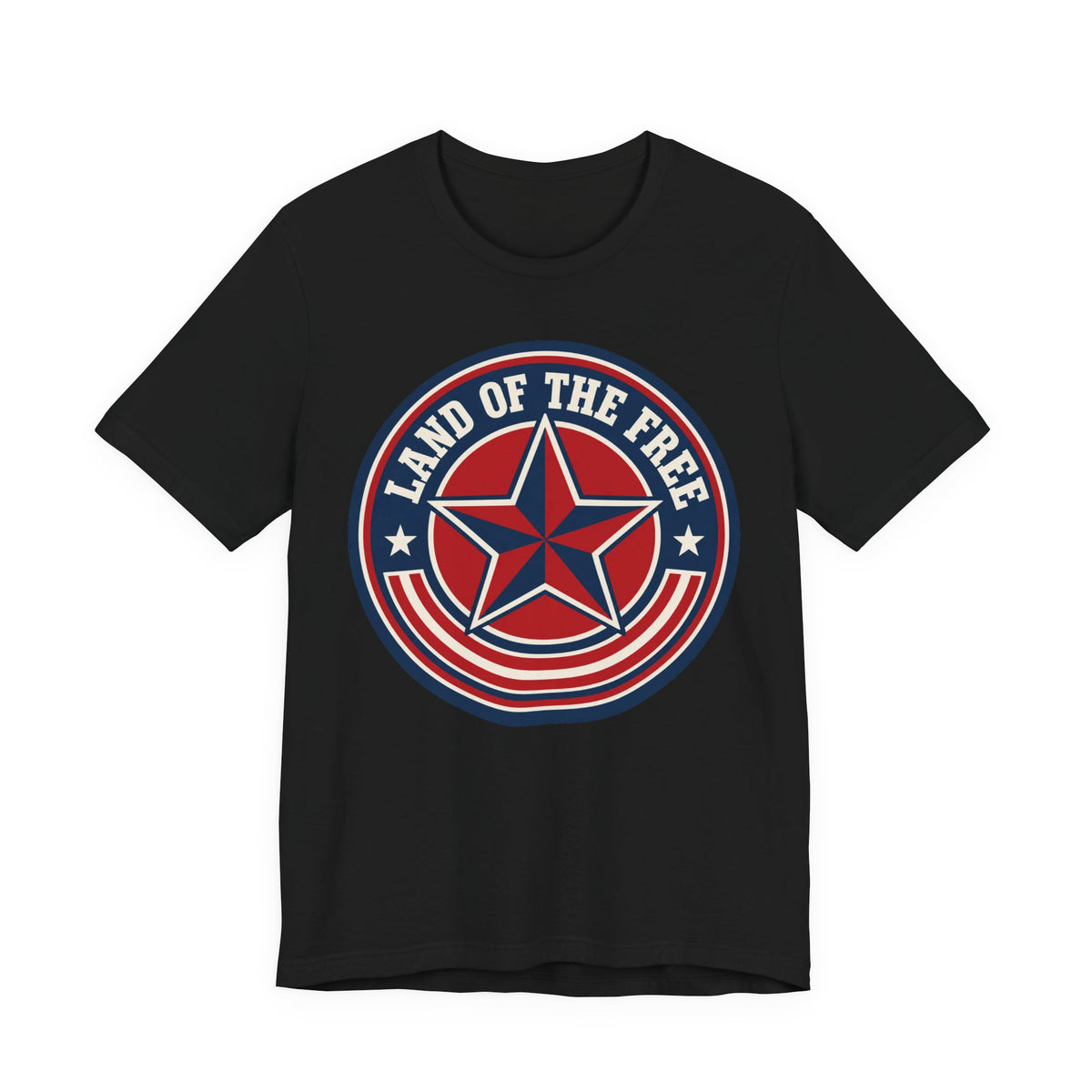 Land of the Free T-Shirt | Retro Patriotic Star Badge Tee | 4th of July Gift Shirt
