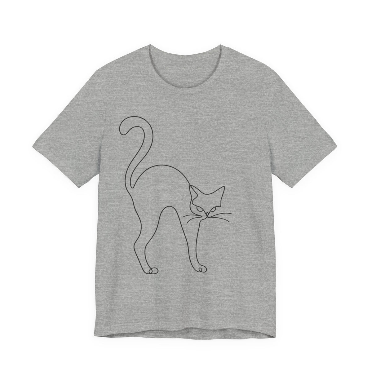 Black Cat T-Shirt | Minimalist Line Art Halloween Tee | Modern Cat Lover Gift Shirt