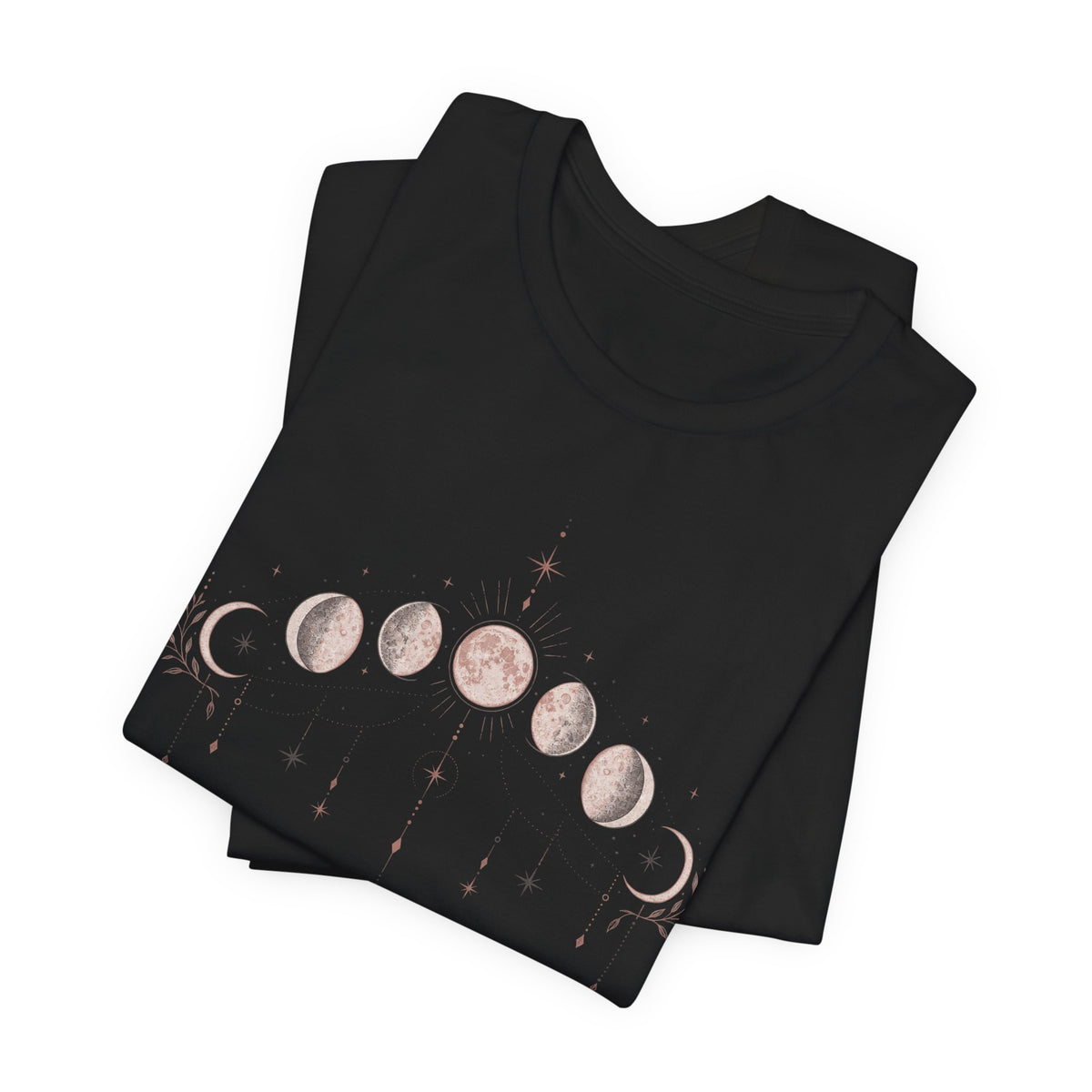 Moon Phases T-Shirt | Boho Celestial Linework Tee | Mystical Lunar Gift Shirt