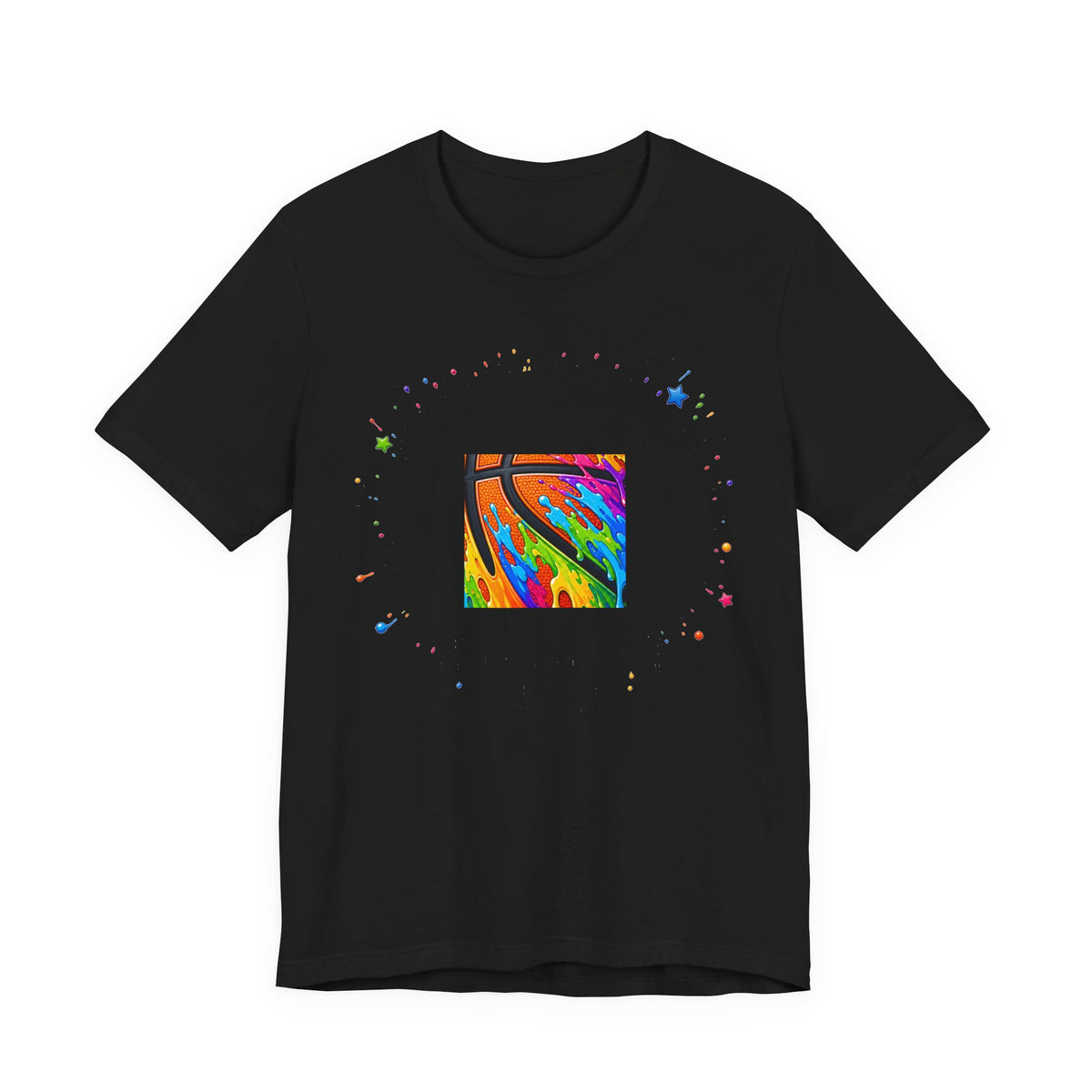 Rainbow Drip Basketball Tee | Colorful Paint Splash Basketball Shirt | Basketball Lover Gift | Bold Basketball Graphic Tee
