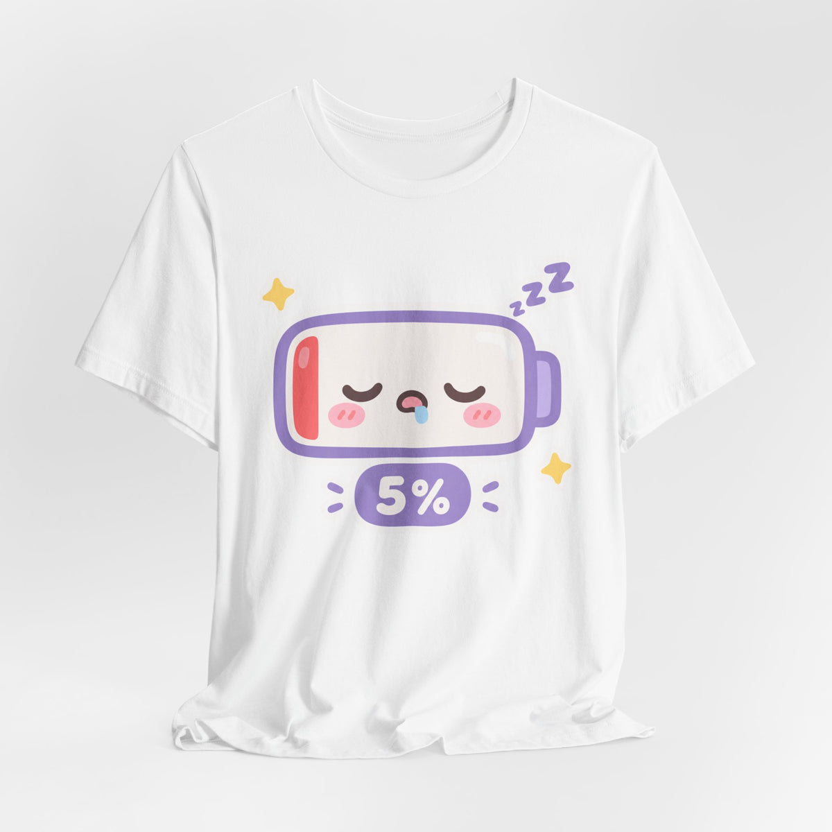Introvert Social Battery Low Kawaii T-Shirt | Cute Battery Icon Tee | Funny Introvert Gift Shirt