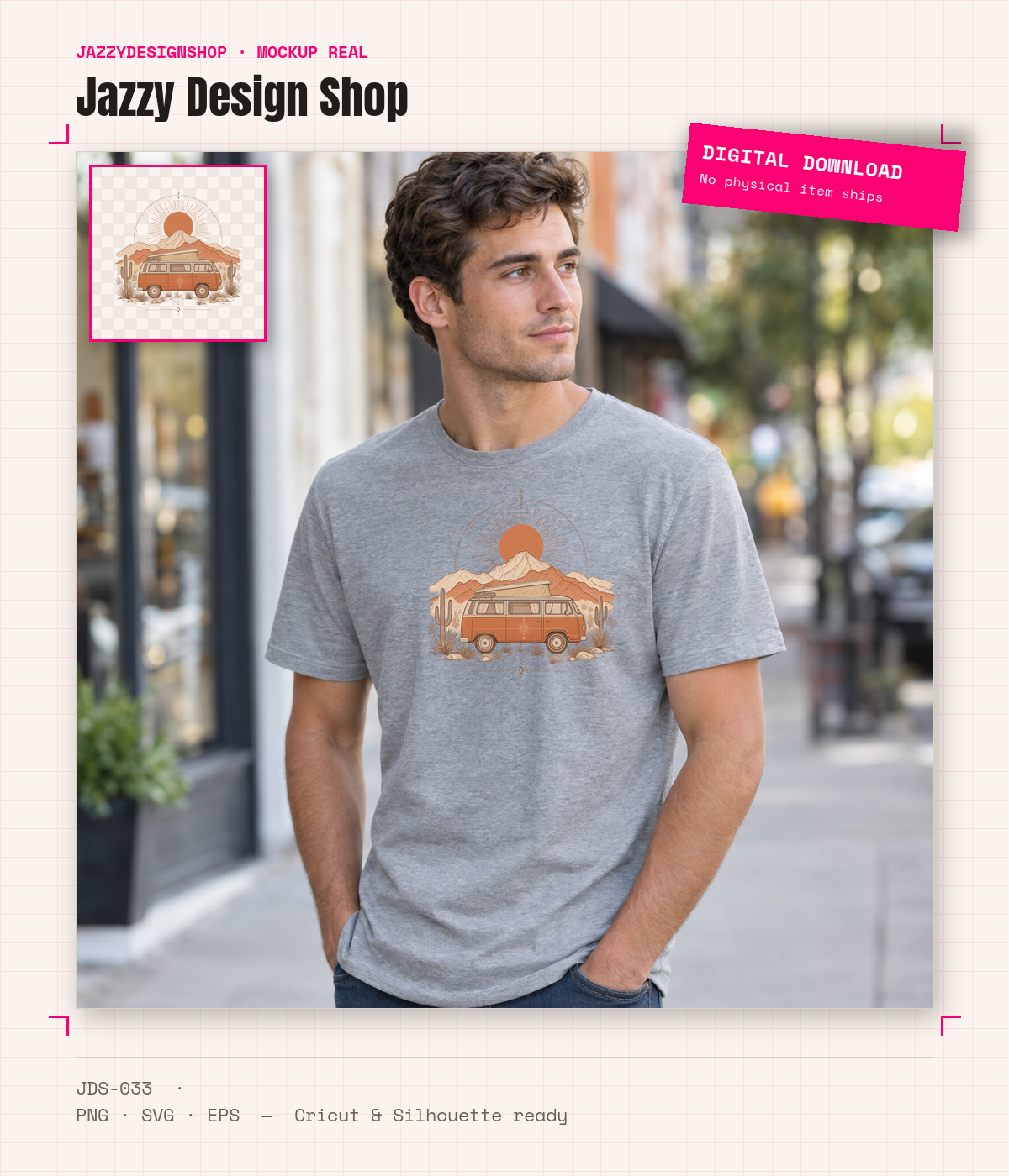 [Digital Download] Van Life Boho Sunset T-Shirt SVG PNG EPS Cricut Silhouette Sublimation Design