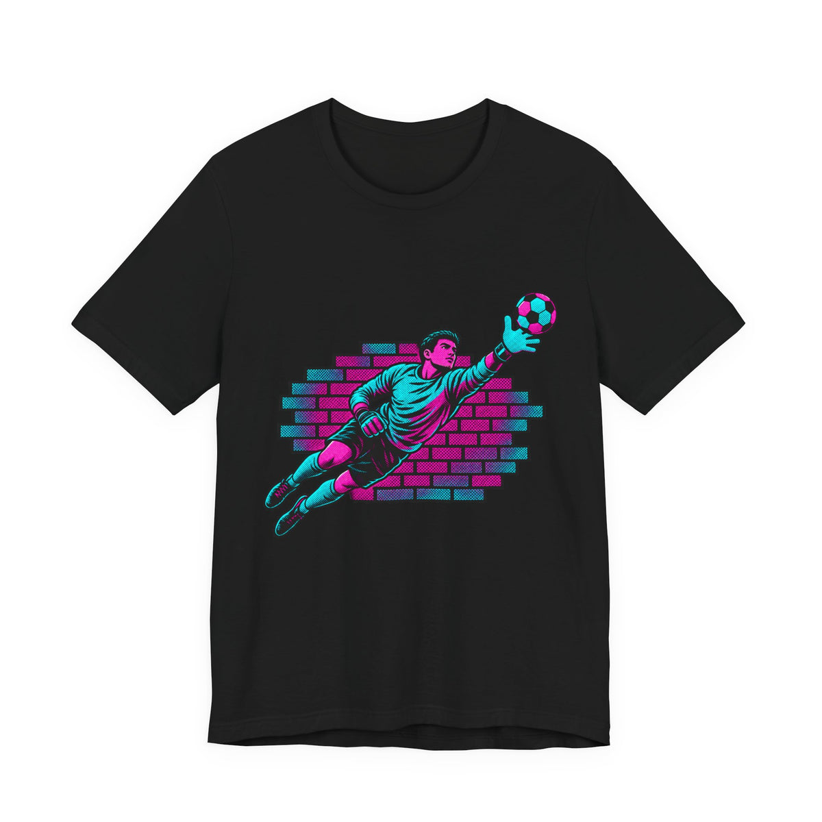 Brick Wall Goalkeeper Neon Tee | Bold Soccer Gloves Shirt | Soccer Goalkeeper Gift | Street Soccer Design