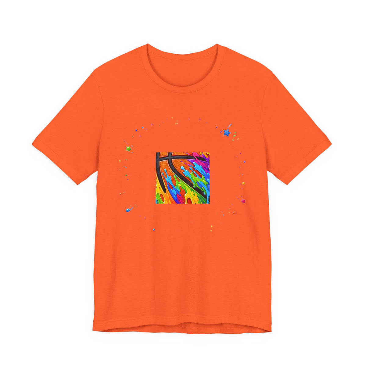 Rainbow Drip Basketball Tee | Colorful Paint Splash Basketball Shirt | Basketball Lover Gift | Bold Basketball Graphic Tee