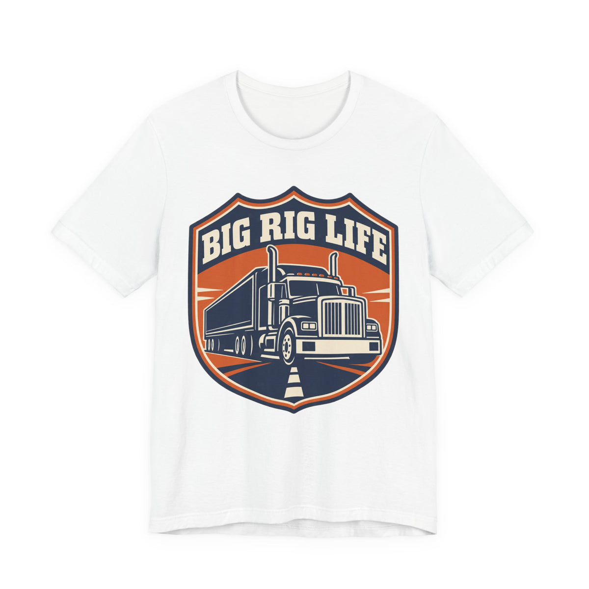 Big Rig Trucker Retro Badge T-Shirt | Truck Driver Gift Shirt | Trucker Life Tee | CDL Driver Gift