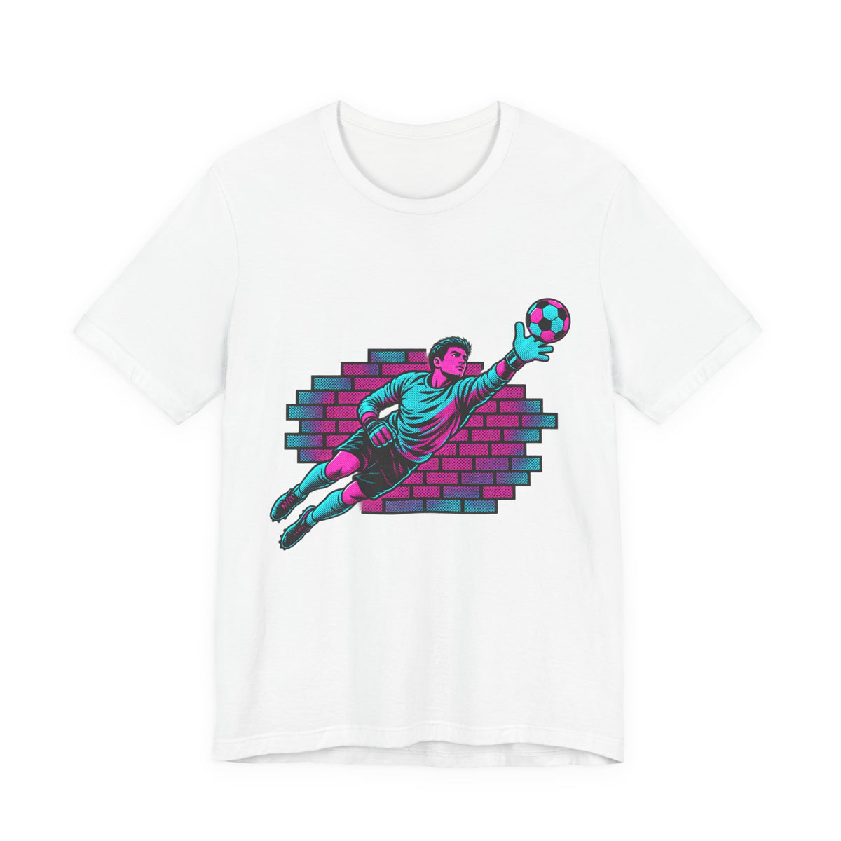 Brick Wall Goalkeeper Neon Tee | Bold Soccer Gloves Shirt | Soccer Goalkeeper Gift | Street Soccer Design