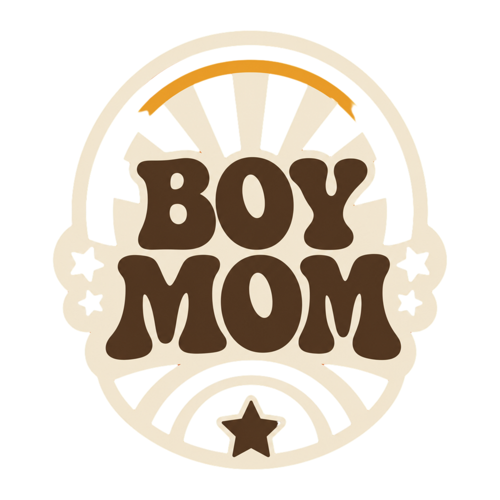 [Digital Download] Boy Mom Sunburst Retro Badge T-Shirt SVG PNG EPS Cricut Silhouette Sublimation Design