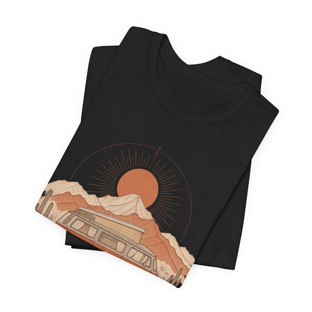 Van Life Boho Sunset T-Shirt | Camper Van Road Trip Tee | Digital Nomad Gift Shirt