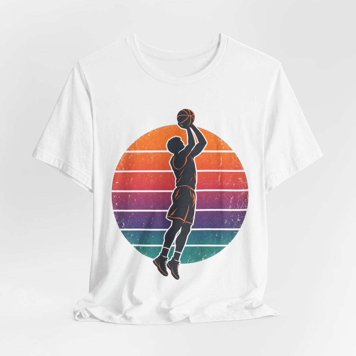 Retro Basketball Silhouette T-Shirt | Vintage 90s Hoops Tee | Old School Basketball Gift Shirt