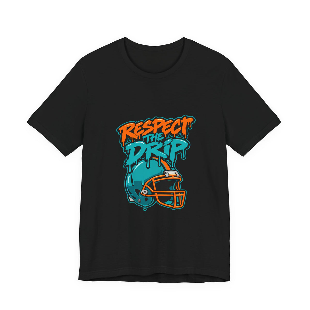 Respect The Drip Tee | Football Paint Drip Helmet Shirt | Football Graphic Gift | Bold Sports Streetwear Tee