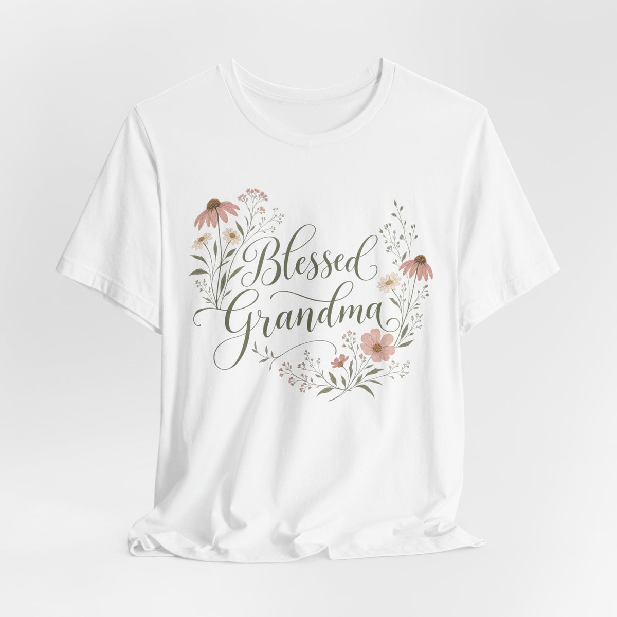 Blessed Grandma Floral Script T-Shirt | Boho Grandma Gift Shirt | Grandmother Quote Tee | Mother's Day Gift