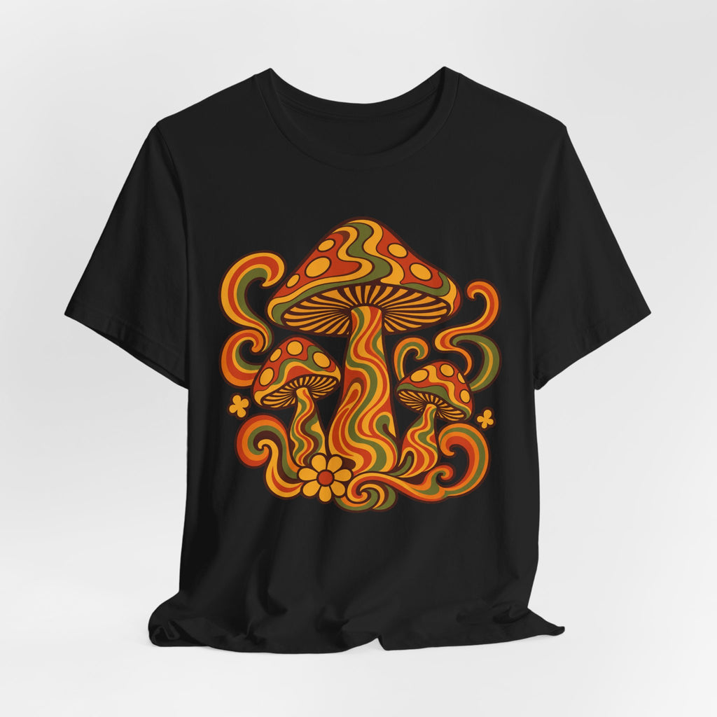 Psychedelic Mushroom T-Shirt | Retro 70s Trippy Groovy Tee | Vintage Hippie Gift Shirt