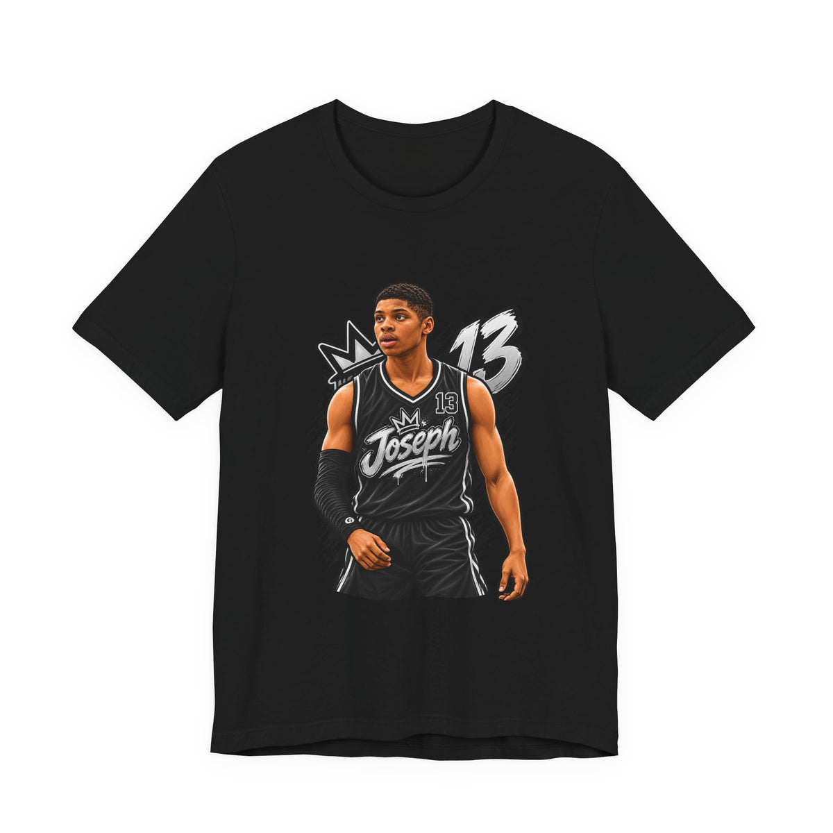 Custom Basketball Player Caricature Tee | Personalized Name & Number Jersey Design | Sports Gift PNG